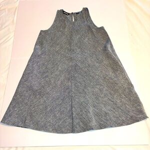Lands' End Linen A-Line Sleeveless Dress Blue XS/PetitePockets